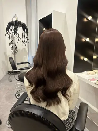 ロング mio♡ 梅田美容師暖色カラーのヘアスタイル