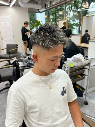 ショート カラー パーマ 渋谷 【メンズ特化】ナゴムのヘアスタイル