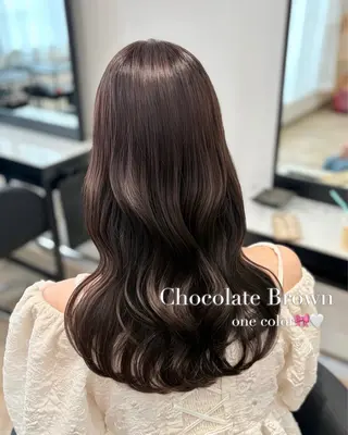ロング カラー 𝒎𝒐𝒆🩰 名駅/ヘアメ/暖色♡のヘアスタイル