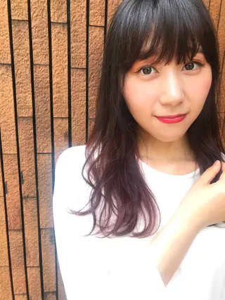 ミディアム 髪質改善縮毛矯正/暖 色カラー/ウエダカナのヘアスタイル