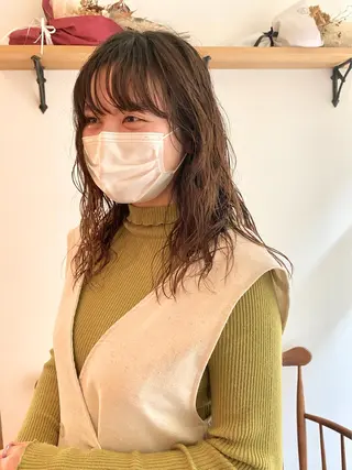 セミロング パーマ ショート& パーマ　坂本のヘアスタイル