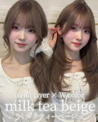 セミロング カラー 🍑ももか🍑透明感 カラー/赤羽🦋のヘアスタイル