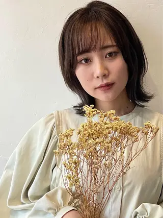 ミディアム カラー ヘアアレンジ 土屋 紗也果のヘアスタイル