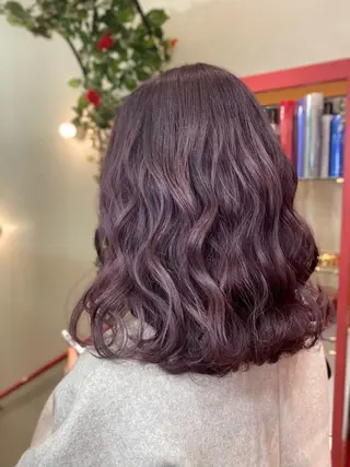 ミディアム ゆぴ☾‪/推しカラー /ハイトーンのヘアスタイル