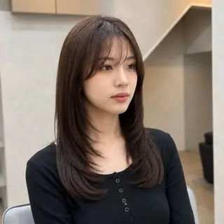 セミロング ✨レイヤーカット✨ 顔まわり✂️鎌倉楓麻のヘアスタイル