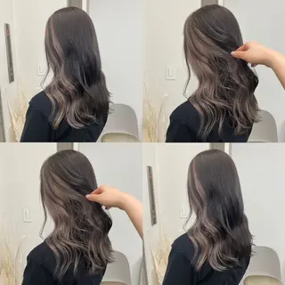 セミロング カラー 江坂トレンド韓国風 髪質改善shinoのヘアスタイル