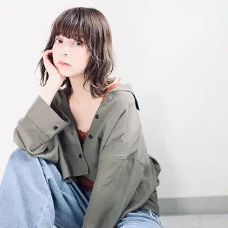 ミディアム カラー パーマ 🍀日比野 哲二のヘアスタイル