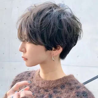 ショート カラー パーマ ヘアアレンジ ⭐️銀座/ショート/ 艶カラー/りょうがのヘアスタイル