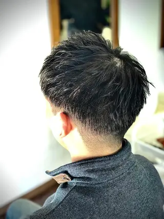 ショート カラー パーマ ヘアアレンジ メンズ men's特化　石井 貴章のヘアスタイル