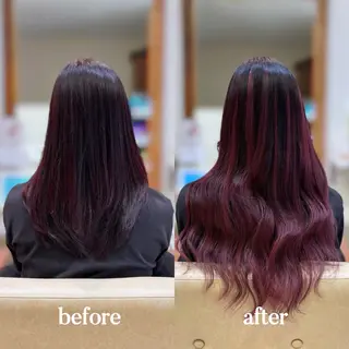 𝐲𝐮𝐮𝐦𝐢 エクステ/ 艶カラーのヘアスタイル