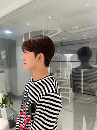 ショート カラー メンズ ブリ—チ🌈カラ— 🌀パ—マ🌿ちえのヘアスタイル