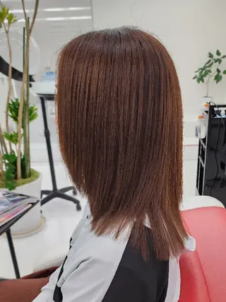 ミディアム カラー パーマ 長谷川 敏輝のヘアスタイル