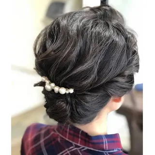 ミディアム カラー パーマ ヘアアレンジ 坪内 麻里子のヘアスタイル
