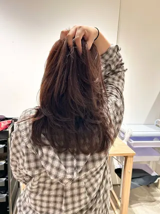 セミロング カラー スキバサミを使わない カット🌼唯🌼のヘアスタイル