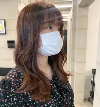 ミディアム カラー 透明感カラー✂︎ /縮毛矯正/YUKAのヘアスタイル