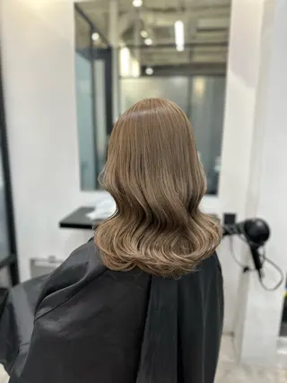 セミロング カラー ヘアアレンジ ダブルカラー｜ なおき｜池袋美容師のヘアスタイル