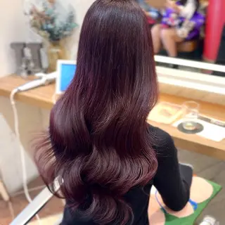 ロング カラー 横浜パーマ🌐ボブ✨ 暖色カラーもえかのヘアスタイル