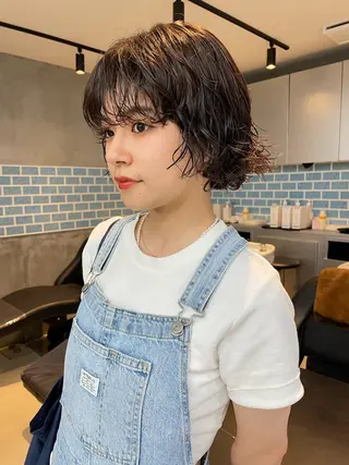ショート パーマ 👑ボブはお任せ ミヤノ👑のヘアスタイル