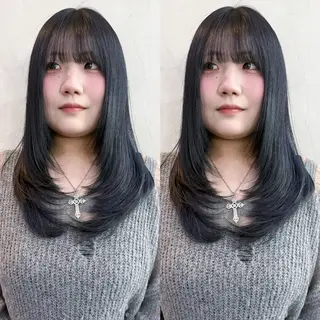 セミロング Kurumi🌙韓国 レイヤー/艶感カラーのヘアスタイル