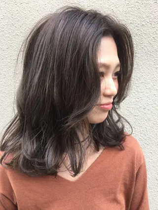 ミディアム セミロング ロング カラー Teramura Kaoriのヘアスタイル