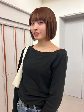 ショート 顔まわりカット/透け カラー/Memi🎀のヘアスタイル