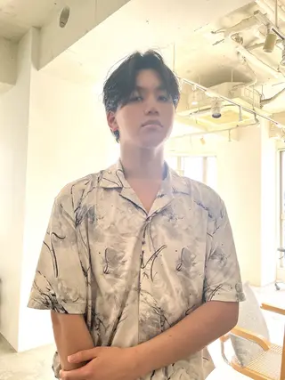 ショート パーマ メンズ センターパート職人 柏/メンズ/ ハルキのヘアスタイル