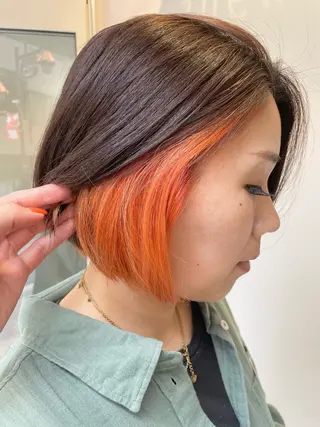 ショート 暖色カラーボブカット 🍇⛄️佐藤愛里のヘアスタイル