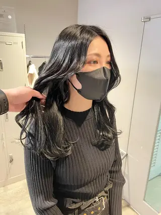 ロング カラー パーマ ヘアアレンジ メンズ キッズ ネイル マツエク・マツパ アイブロウ 上品＆韓国風 🥀海心🥀のヘアスタイル