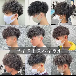 ショート カラー パーマ ヘアアレンジ メンズ 仕上がり満足度No. 1🔥BLUCK🔥のヘアスタイル