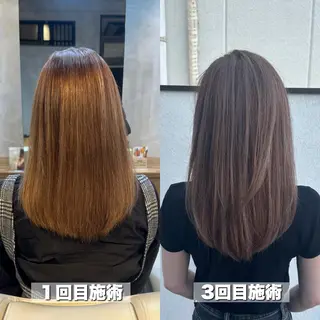 セミロング カラー 飯田 智也のヘアスタイル