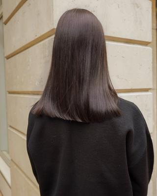 ミディアム カラー 切りっぱなしヘアボブ ミディアムヘアRYOのヘアスタイル