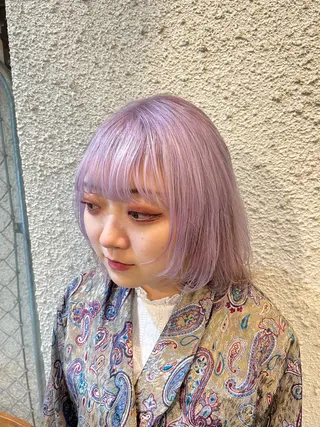 ミディアム カラー ヘアアレンジ 🍀透明感カラー×垢 抜けボブ リクト💥のヘアスタイル