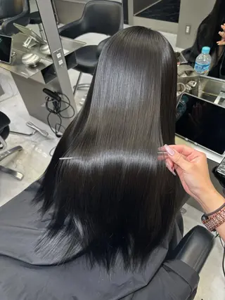 ロング カラー SARA 黒髪/ブルーブラックのヘアスタイル