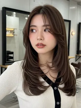 セミロング 🫧レイヤーカット ・ハッシュ🫧龍星のヘアスタイル
