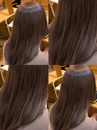 セミロング カラー 👑髪質改善Wカラー 👑アユカのヘアスタイル
