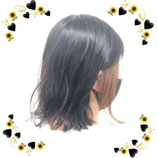 セミロング カラー パーマ ヘアアレンジ メンズ キッズ 上品＆韓国風 🥀海心🥀のヘアスタイル