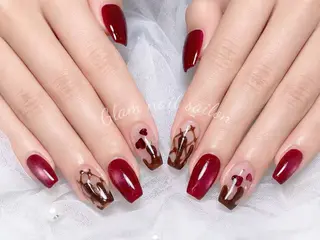 ネイル エツメ💅 長さ出し🎀デザインのネイルデザイン