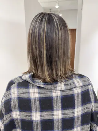 ミディアム カラー ハイライト⭐️上野 高広のヘアスタイル