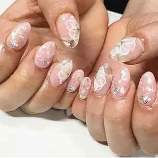 ネイル 渋谷／チップ長さ出し 👑アプレgel-xのネイルデザイン