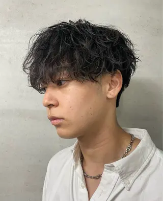 ショート カラー パーマ ヘアアレンジ メンズ 亀井隆汰/メンズ専門 パーマ/フェード可のヘアスタイル