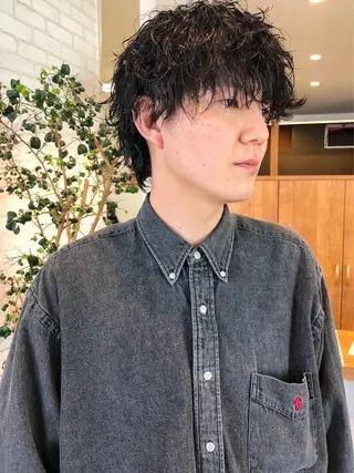 ショート カラー パーマ ヘアアレンジ メンズ ❣️倉敷❣️美髪 カラー能登一成のヘアスタイル