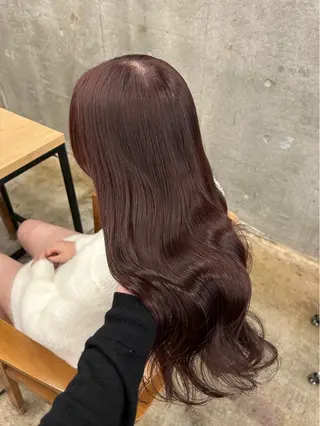 ロング カラー 🌷ラベンダーピンク 顔まわり🌷ねいろのヘアスタイル