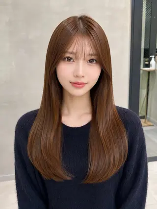 ロング カラー うる艶カラー 顔周りカット♡ikuのヘアスタイル