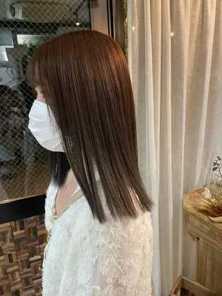 セミロング カラー newi梅田🫧韓国 ヘア🫧sakiのヘアスタイル