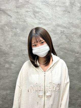 セミロング 酸性ストレート/ ボブ/暖色/リコのヘアスタイル