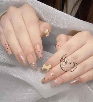 ロング 波 なみのネイルデザイン