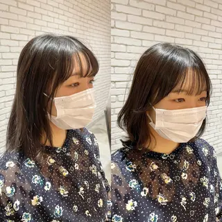 ミディアム レイヤーカット 小山 悠のヘアスタイル
