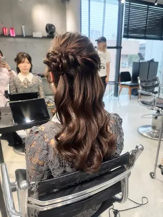 ロング カラー パーマ ヘアアレンジ 艶髪縮毛矯正/透明感 カラー/YUKAのヘアスタイル