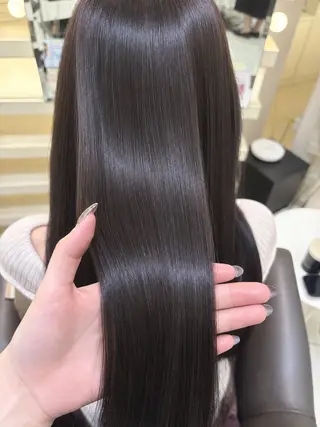 セミロング カラー 盛れる顔周り/艶髪/ 縮毛矯正/まりのヘアスタイル