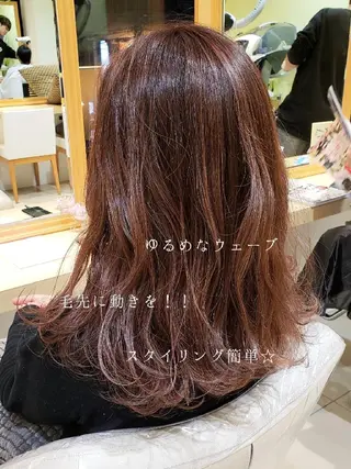セミロング カラー 美髪⭐︎髪質改善 井上　康司のヘアスタイル